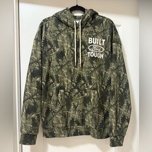Ford Built Tough/Green Camouflage Pullover Hoodie/Medium
